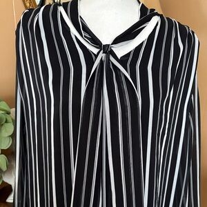 Black and White Striped Blouse